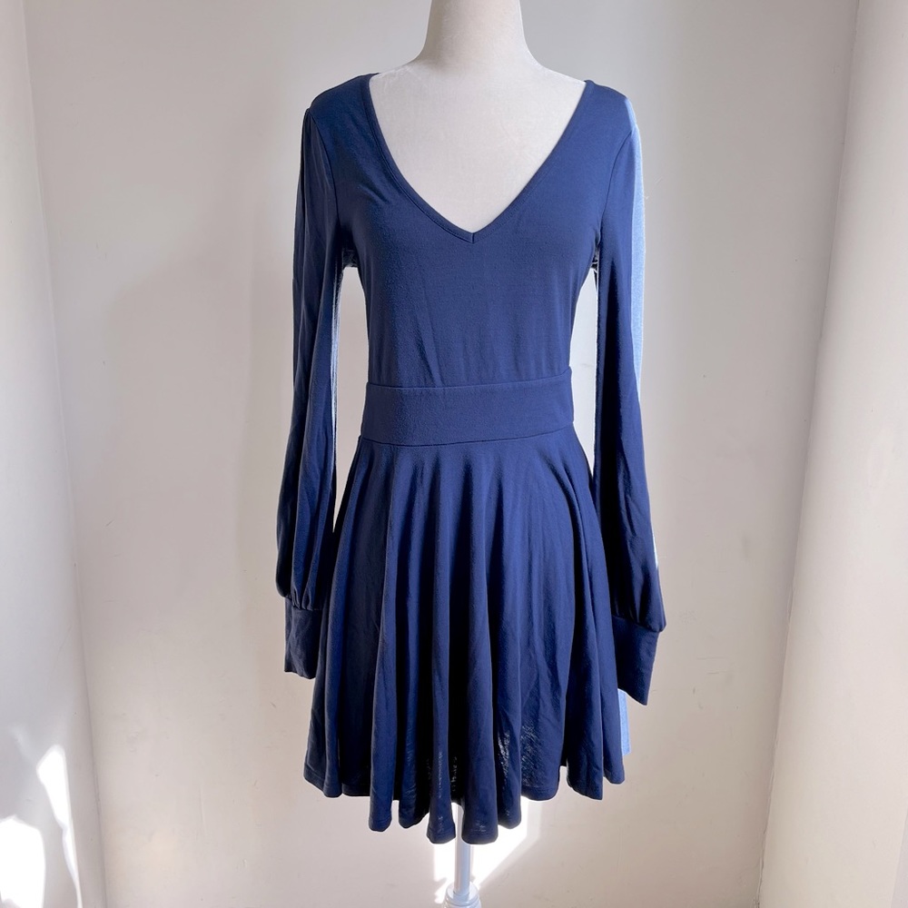 3/$30 Forever 21 cross back blue skater dress, L